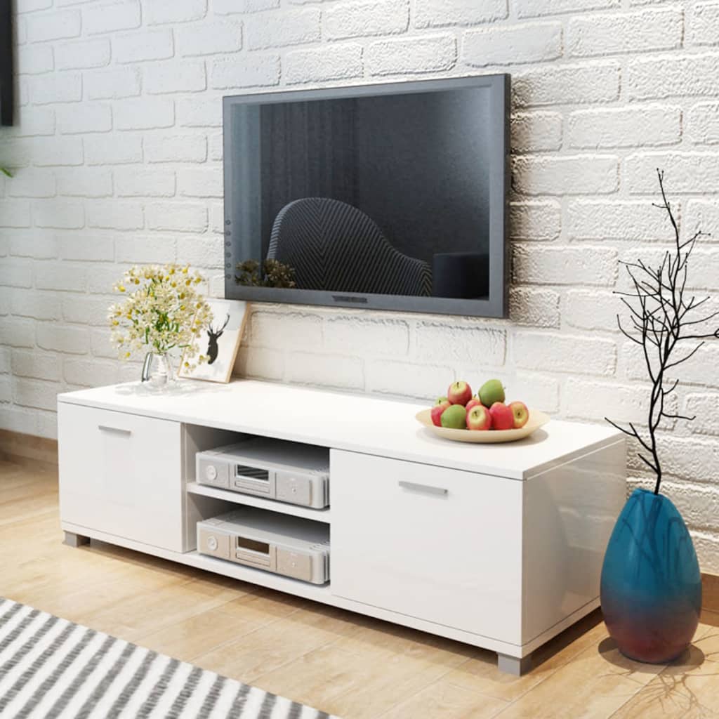 vidaXL TV omarica visok sijaj bela 120x40,5x35 cm