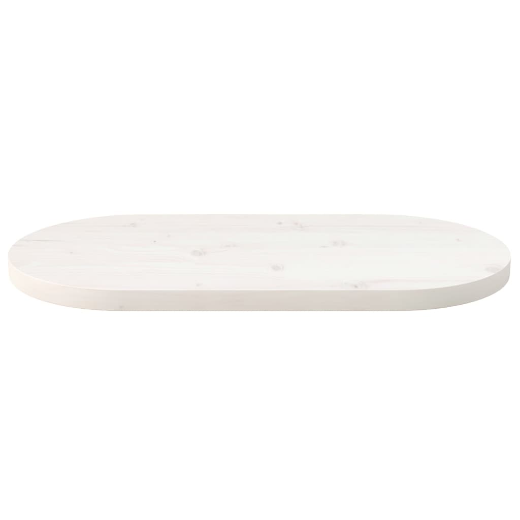 vidaXL Mizna plošča bela 60x30x2,5 cm trdna borovina ovalna
