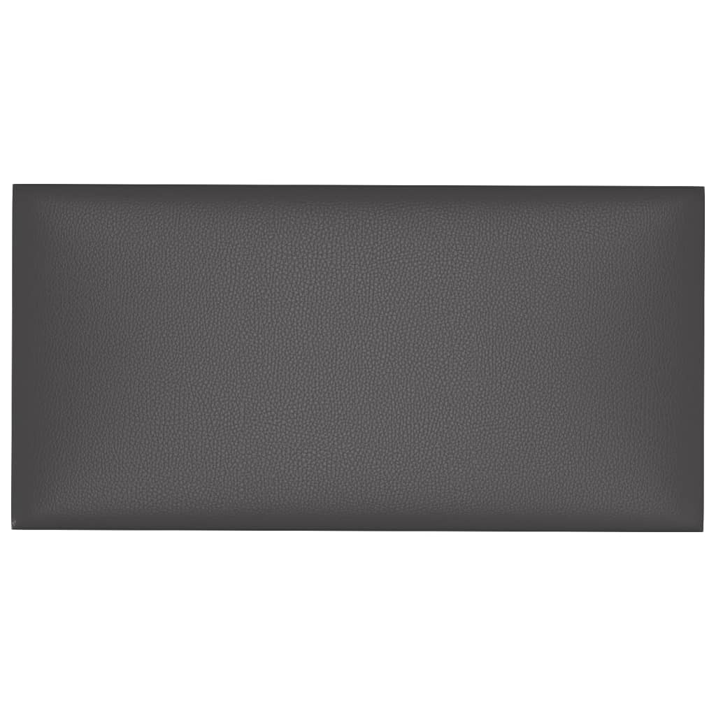 vidaXL Stenski paneli 12 kosov sivi 30x15 cm umetno usnje 0,54 m²