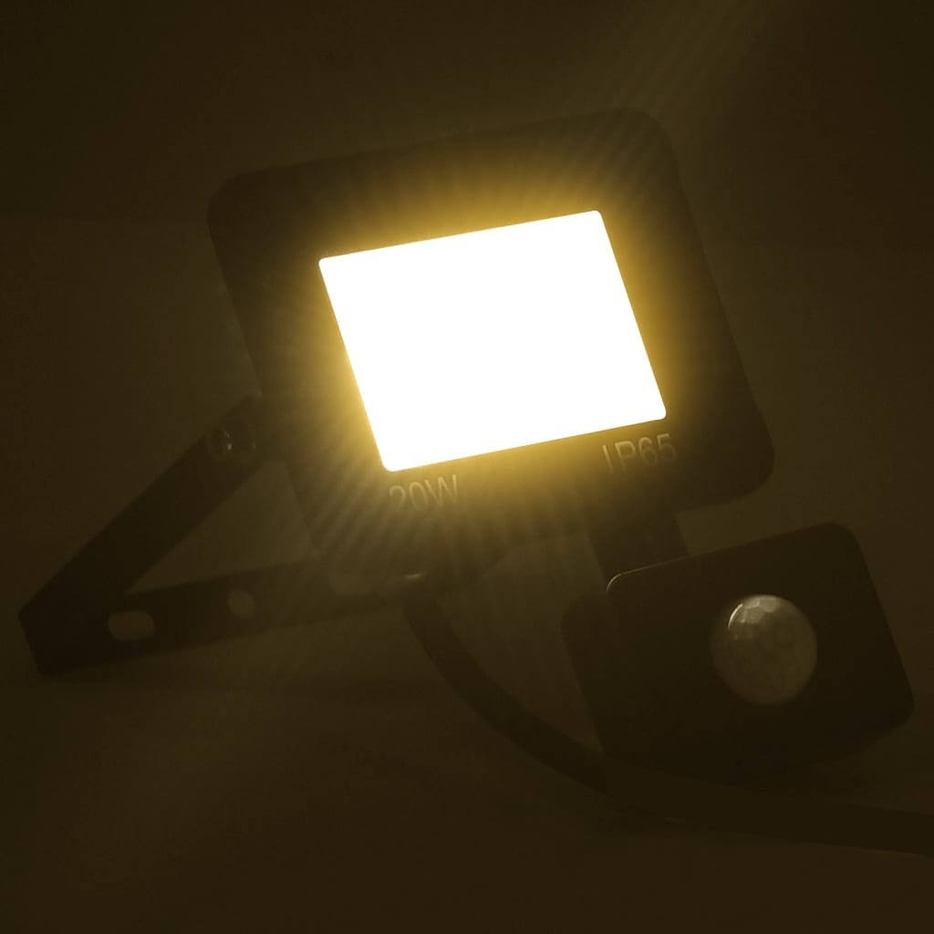 vidaXL LED reflektor s senzorjem 20 W toplo bel