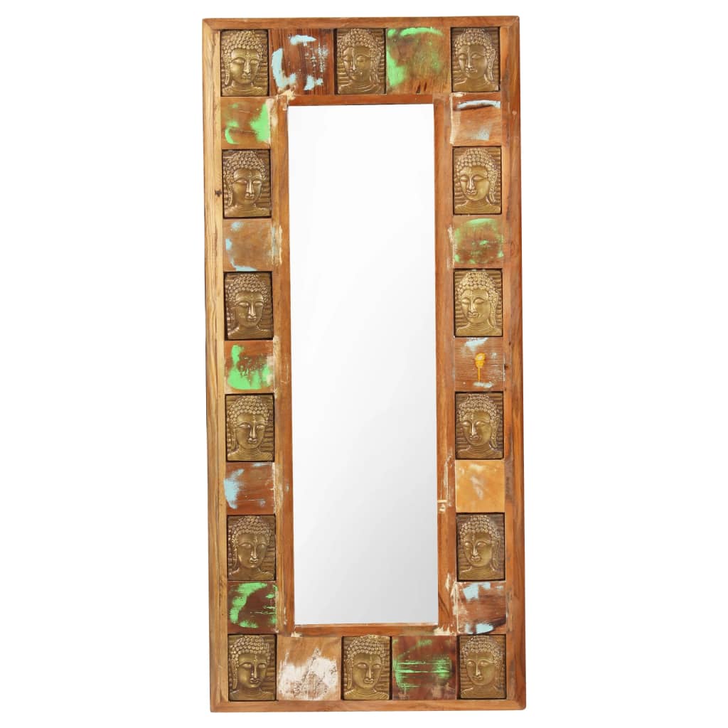 vidaXL Ogledalo z Budo 50x110 cm trden predelan les