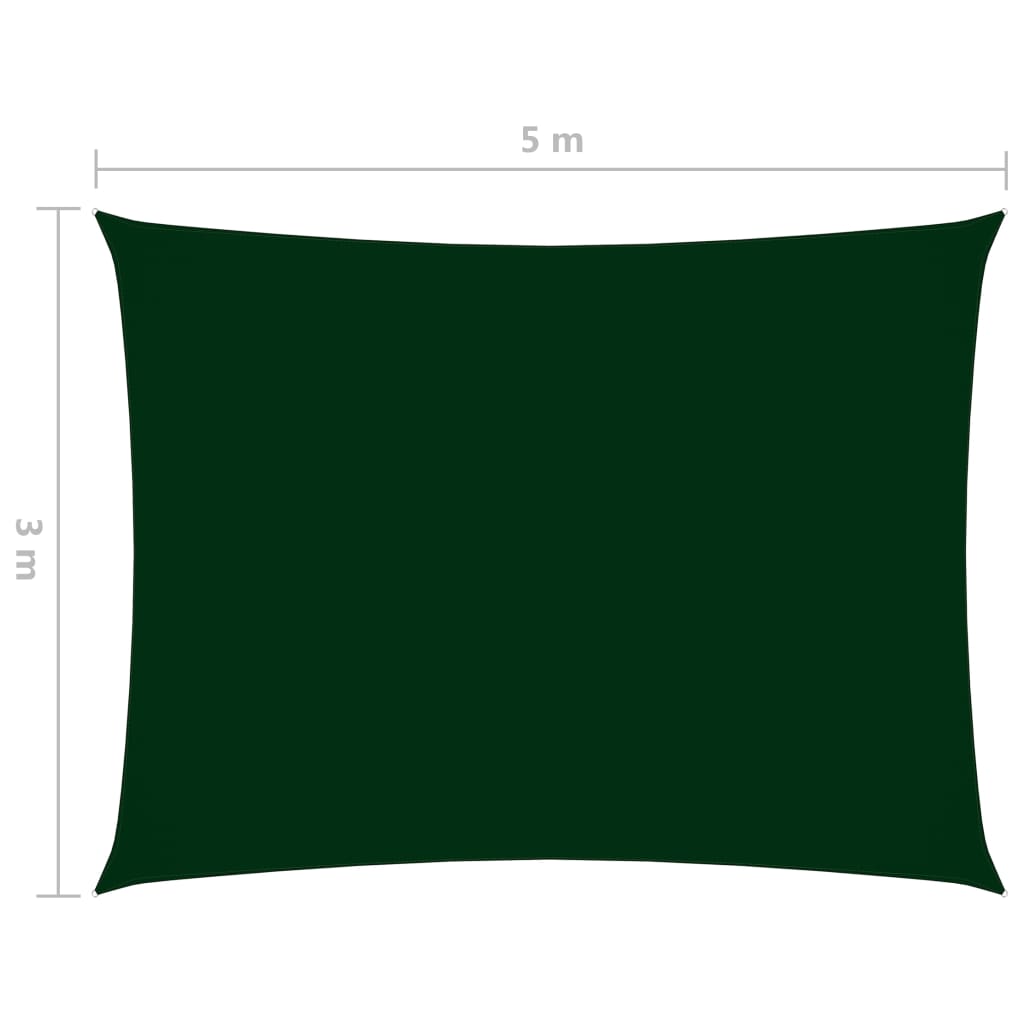 vidaXL Senčno jadro oksford blago pravokotno 3x5 m temno zeleno