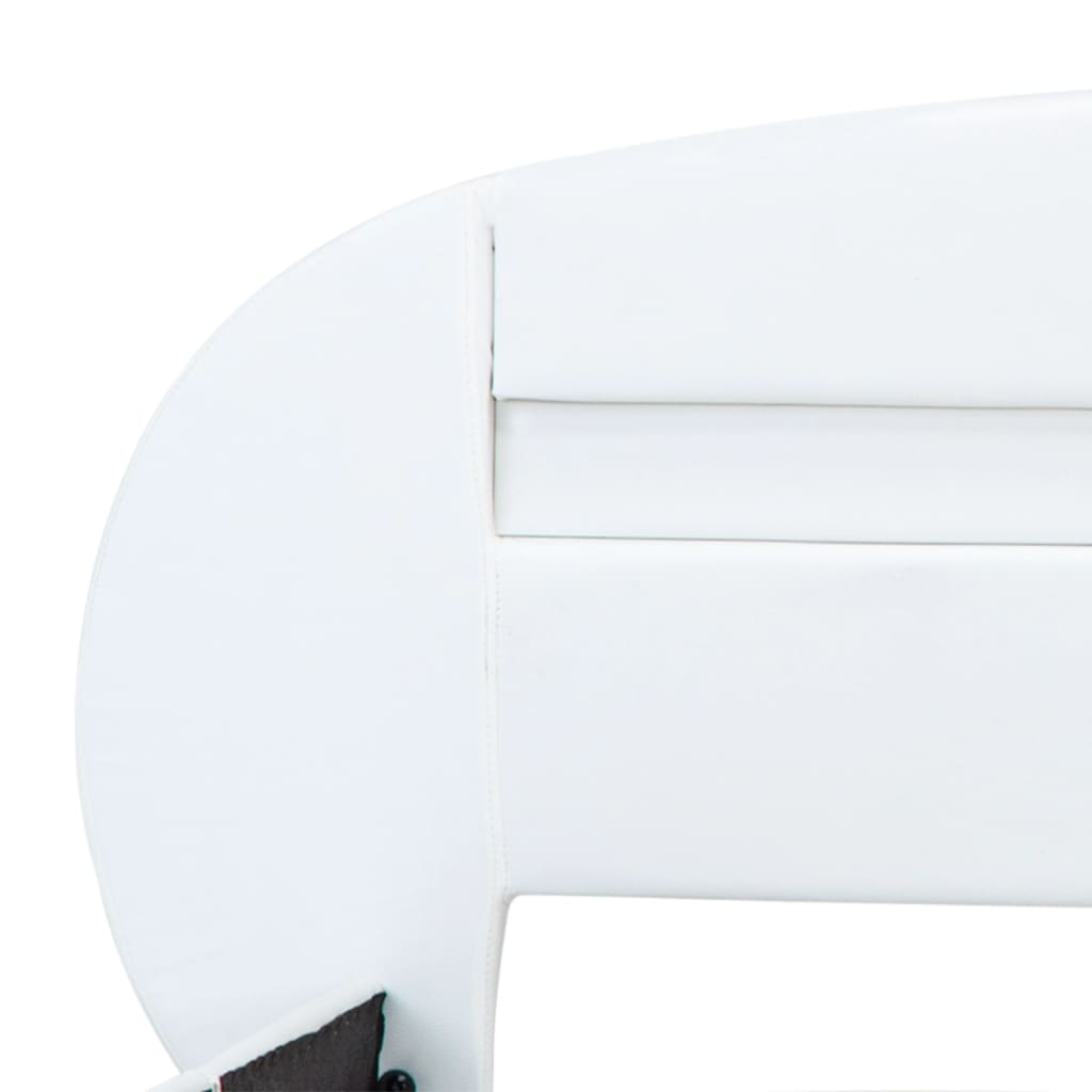 vidaXL Posteljni okvir LED belo umetno usnje 180x200 cm