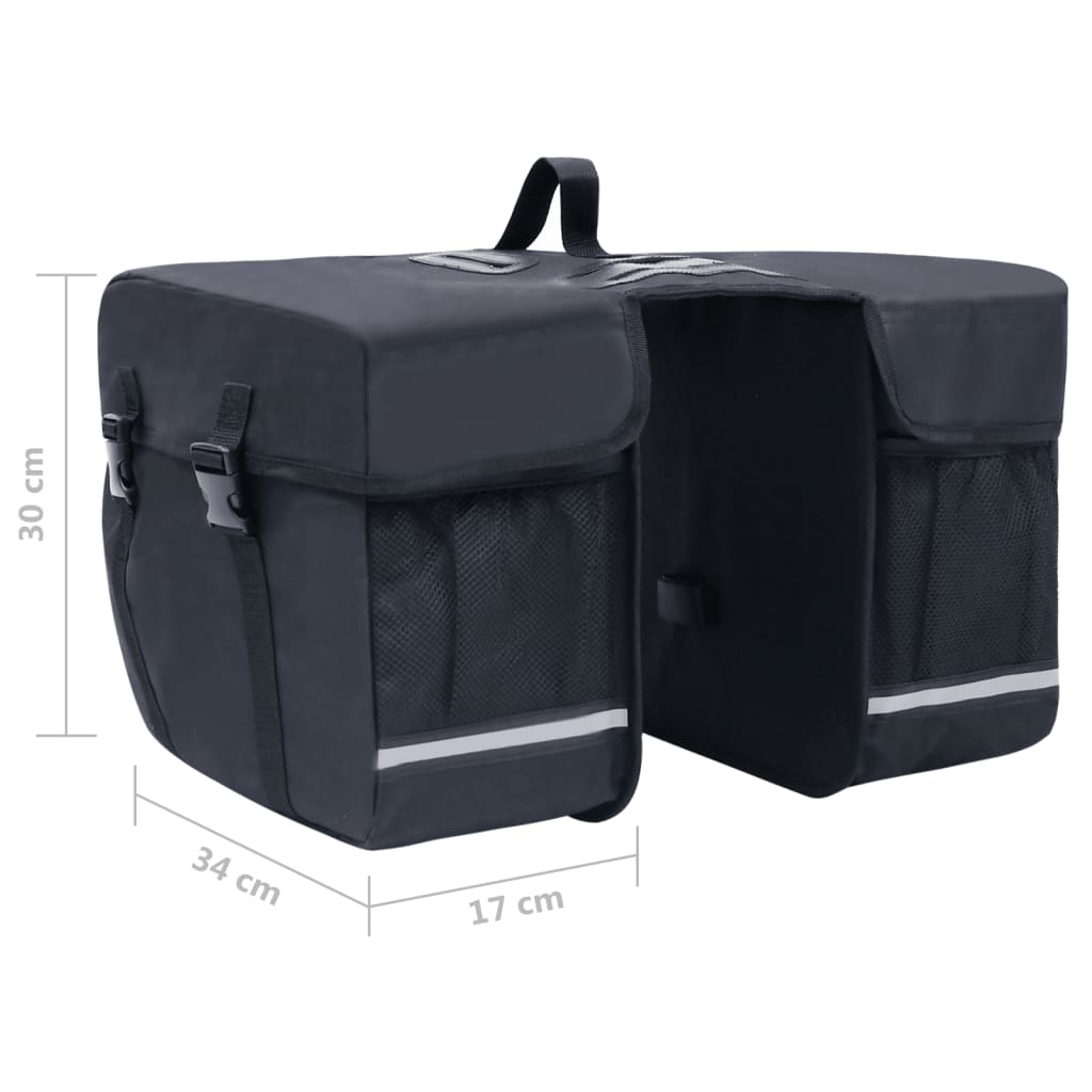 vidaXL Dvojna kolesarska torba za zadnji prtljažnik vodotesna 35L črna