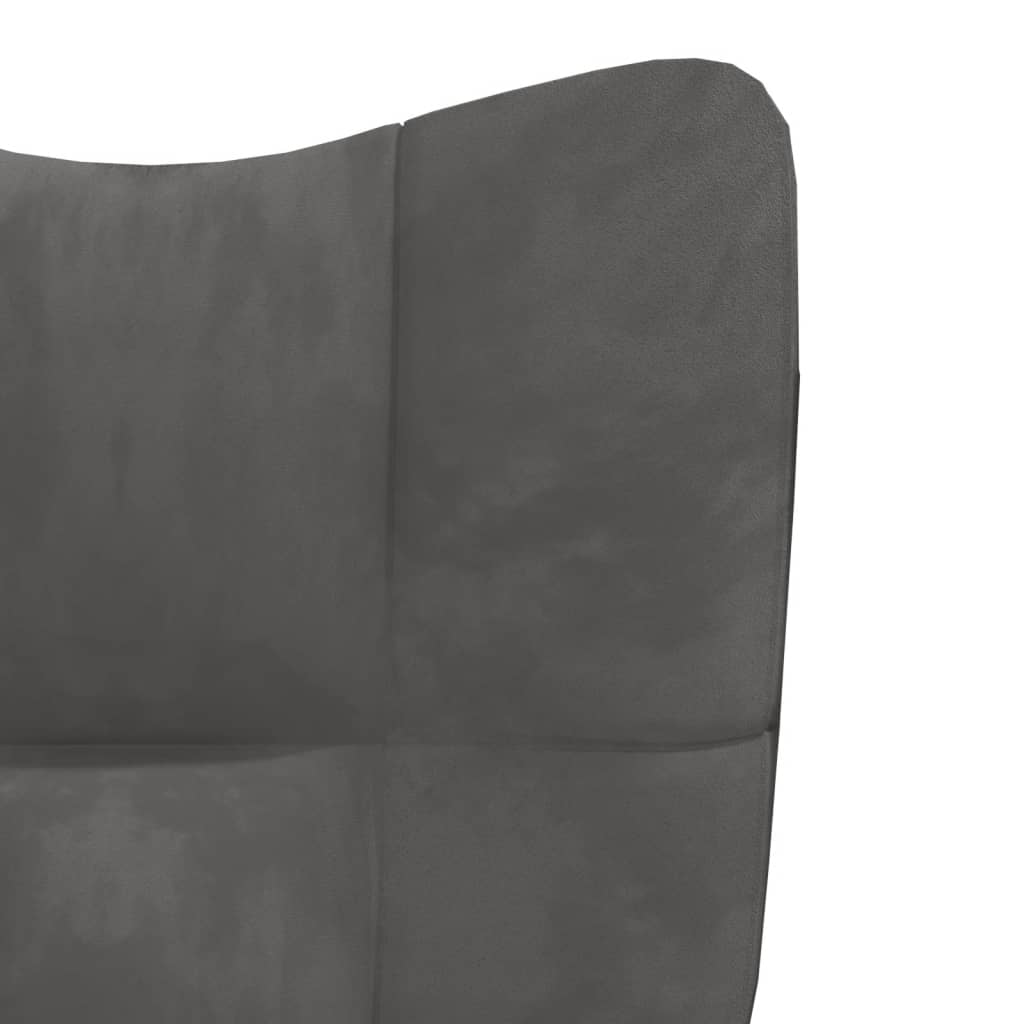 vidaXL Stol za sproščanje s stolčkom temno siv žamet