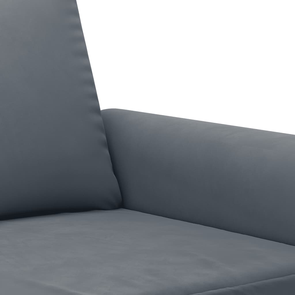 vidaXL Sedežna garnitura 2-delna z blazinami temno siv žamet