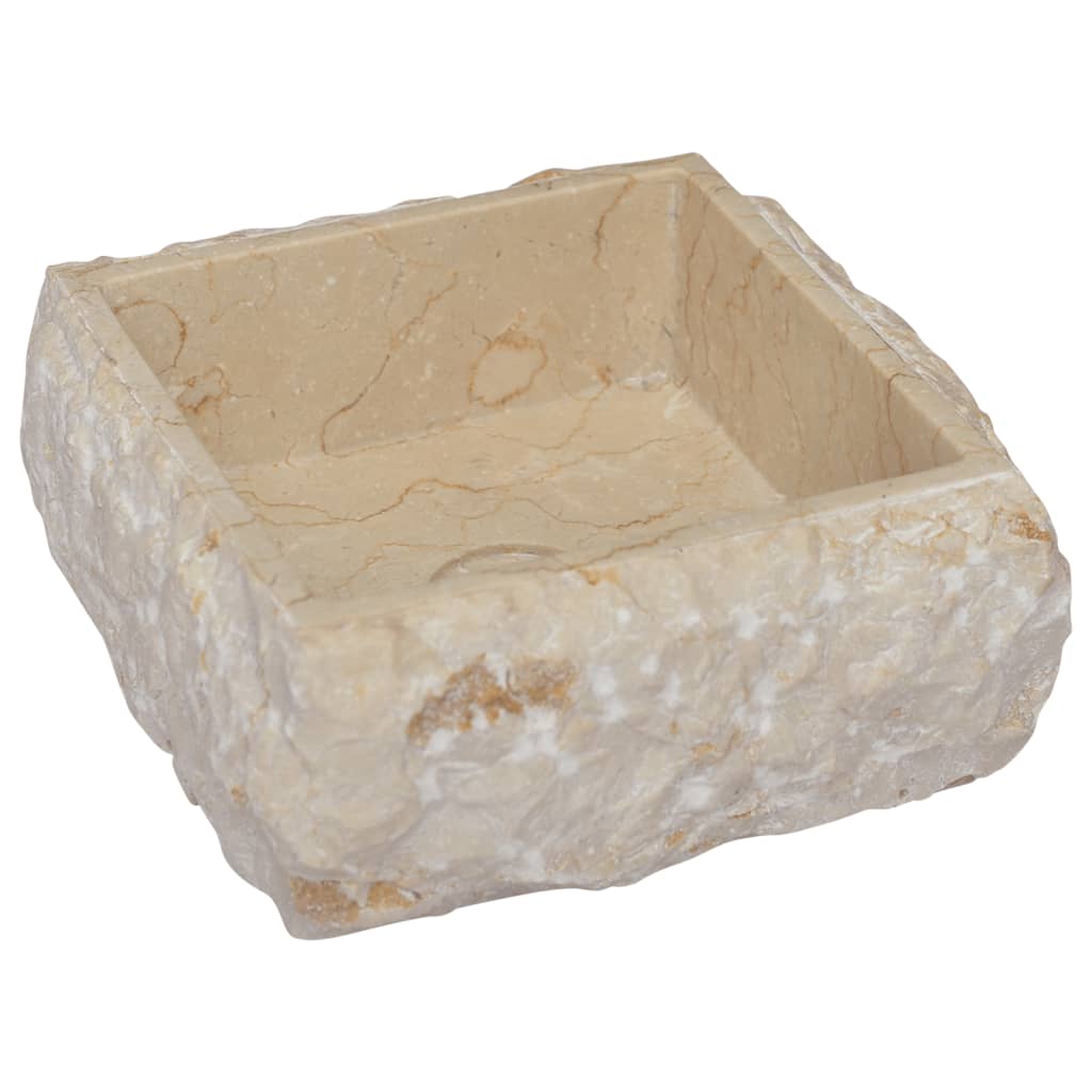 vidaXL Umivalnik krem 30x30x13 cm marmor