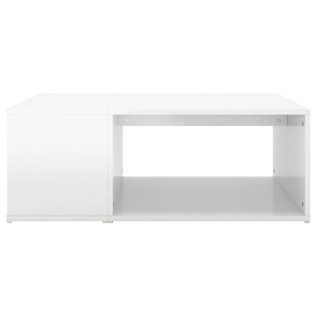 vidaXL Klubska mizica visok sijaj bela 90x67x33 cm iverna plošča