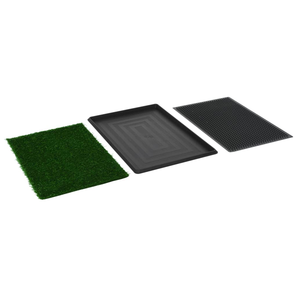 vidaXL Stranišče za hišne ljubljenčke z umetno travo zeleno 76x51x3 cm