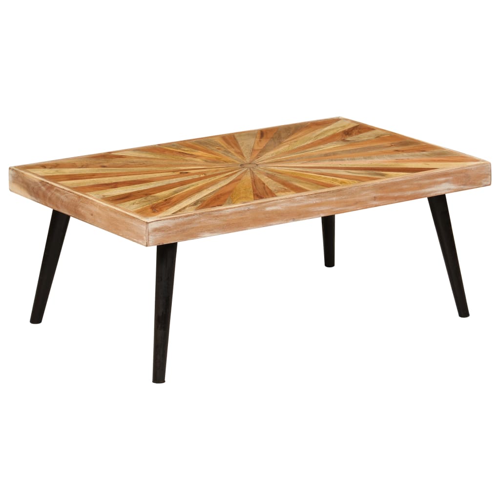vidaXL Klubska mizica iz trdnega mangovega lesa 90x55x36 cm