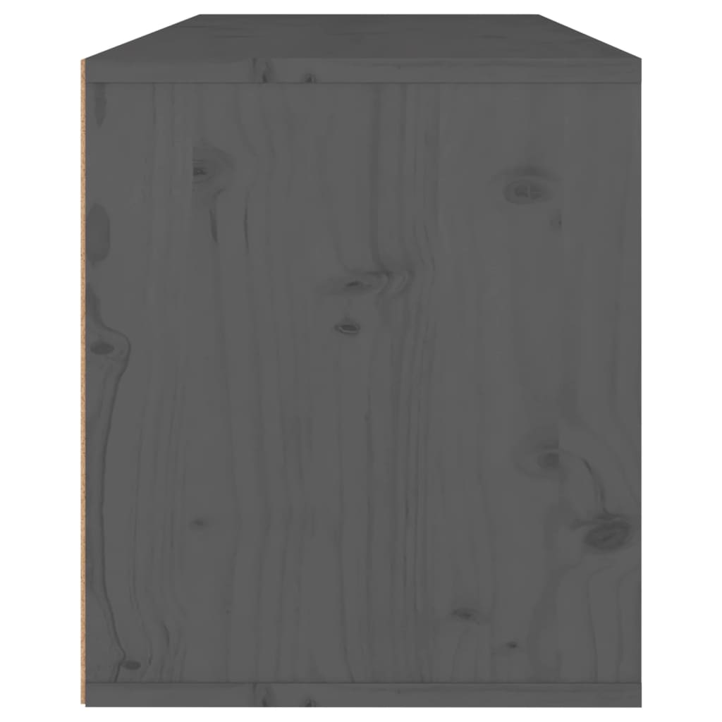 vidaXL Stenska omarica siva 80x30x35 cm trdna borovina