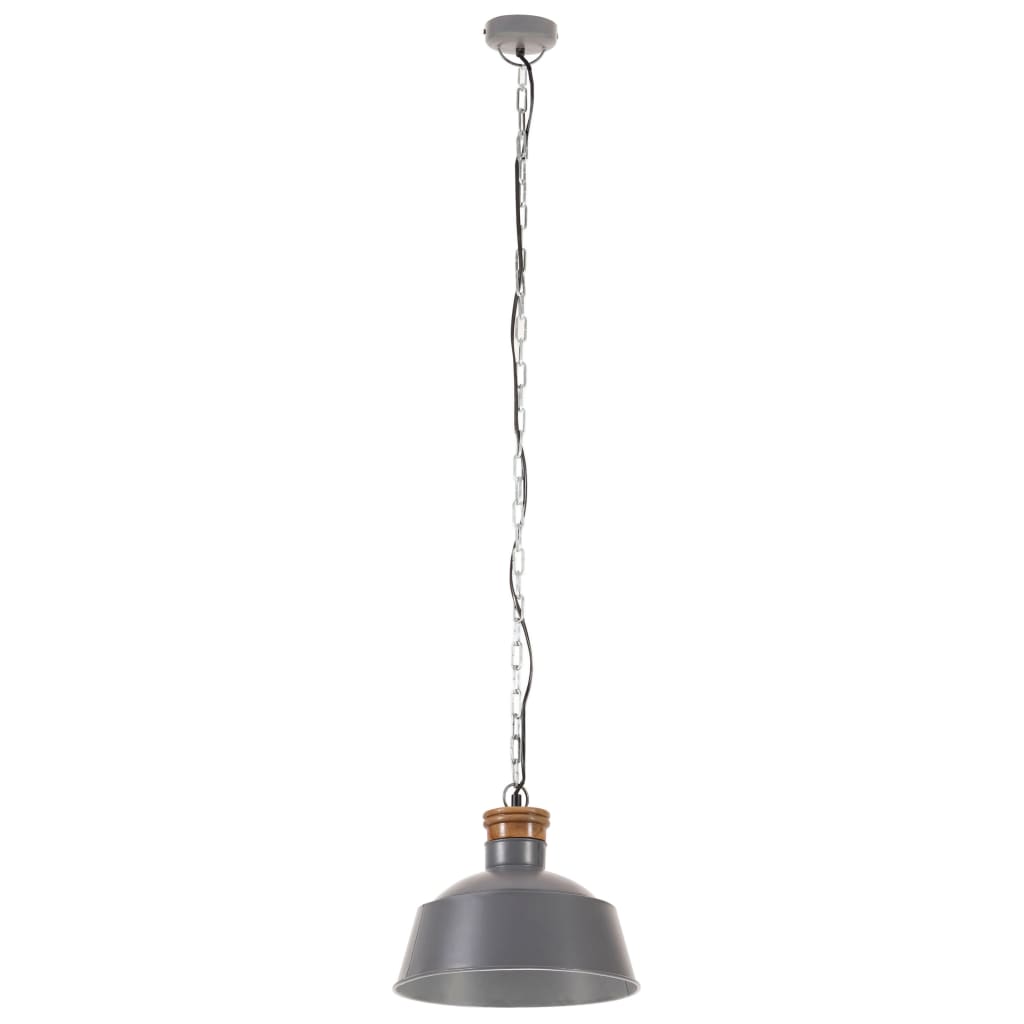 vidaXL Industrijska viseča svetilka 32 cm siva E27