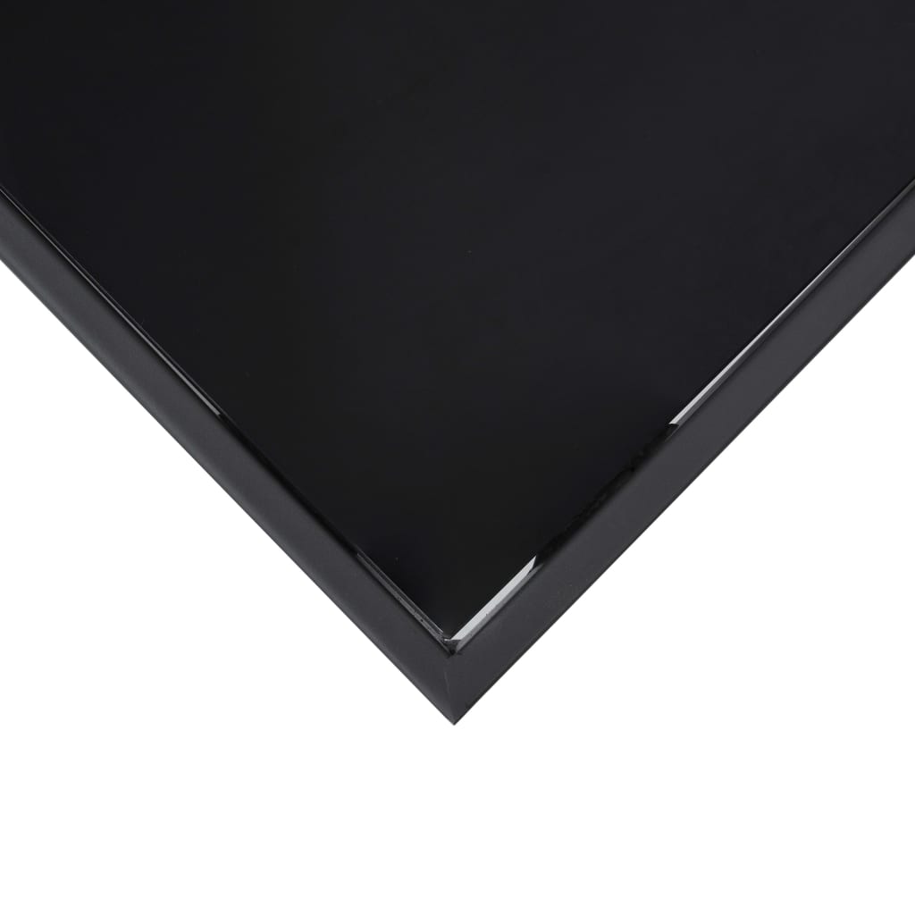 vidaXL Vrtna barska miza črna 110x60x110 cm kaljeno steklo