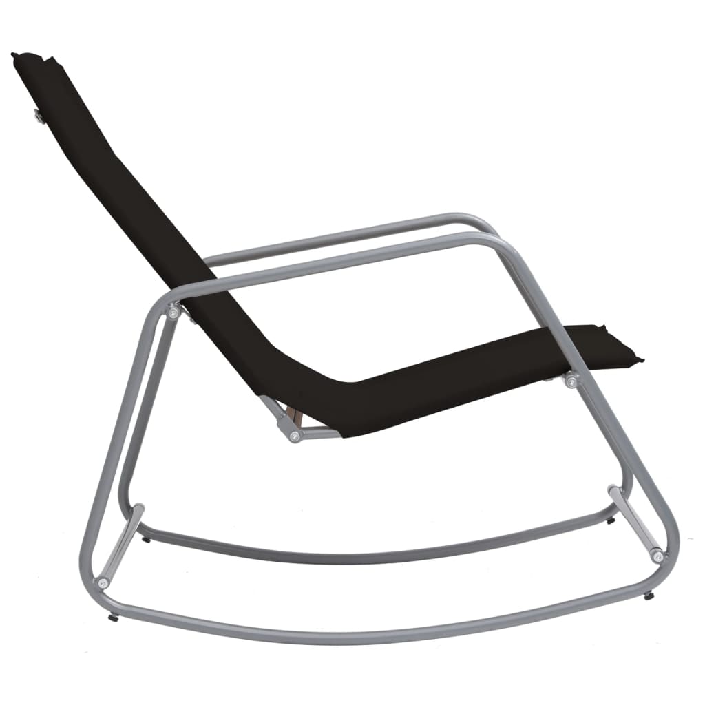 vidaXL Vrtni gugalni stol črn 95x54x85 cm tekstil