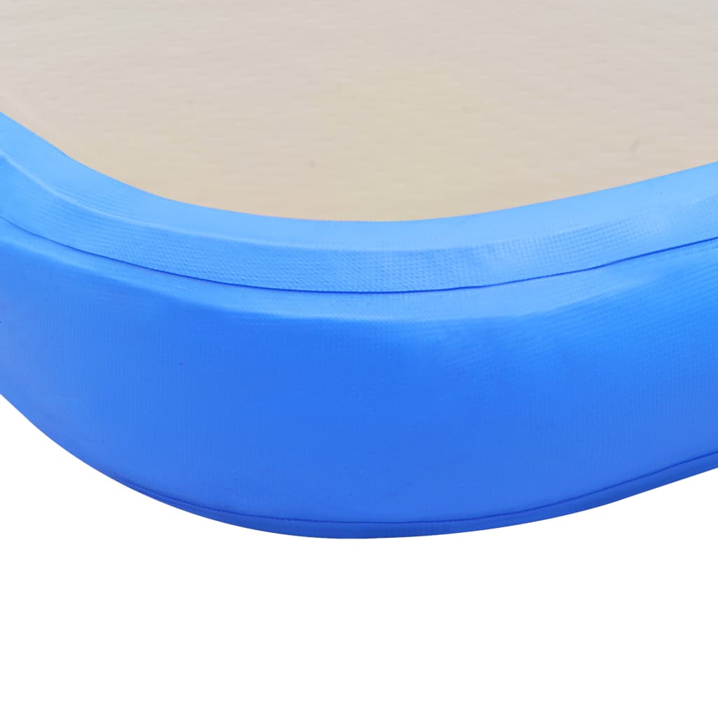 vidaXL Napihljiva gimnastična podloga s tlačilko 500x100x10 cm modra