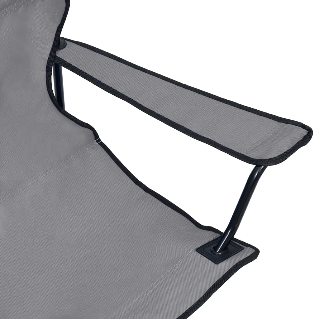 vidaXL Zložljiv stol za kampiranje za 2 osebi jeklo in blago siv
