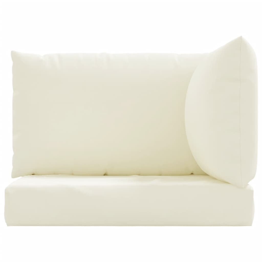 vidaXL Blazine za kavč iz palet 3 kosi kremno belo blago
