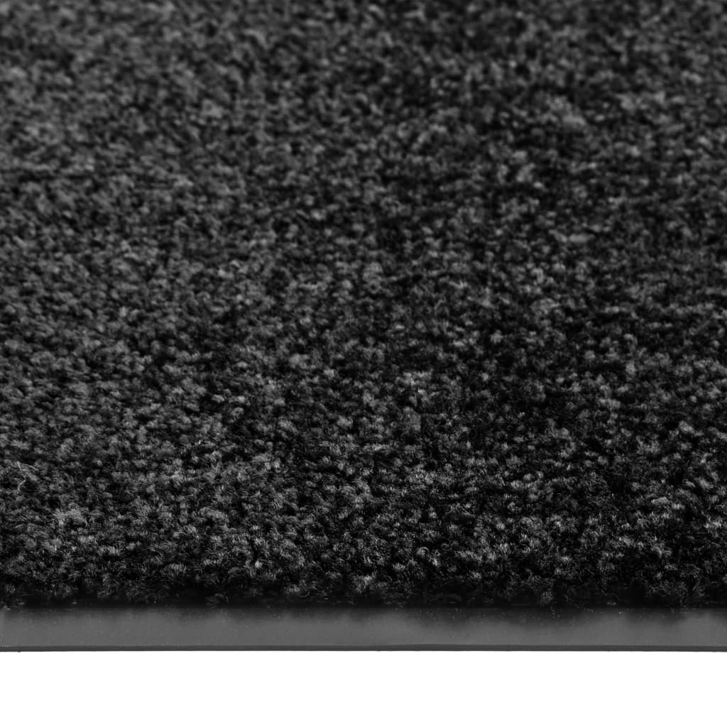 vidaXL Pralni predpražnik črn 120x180 cm