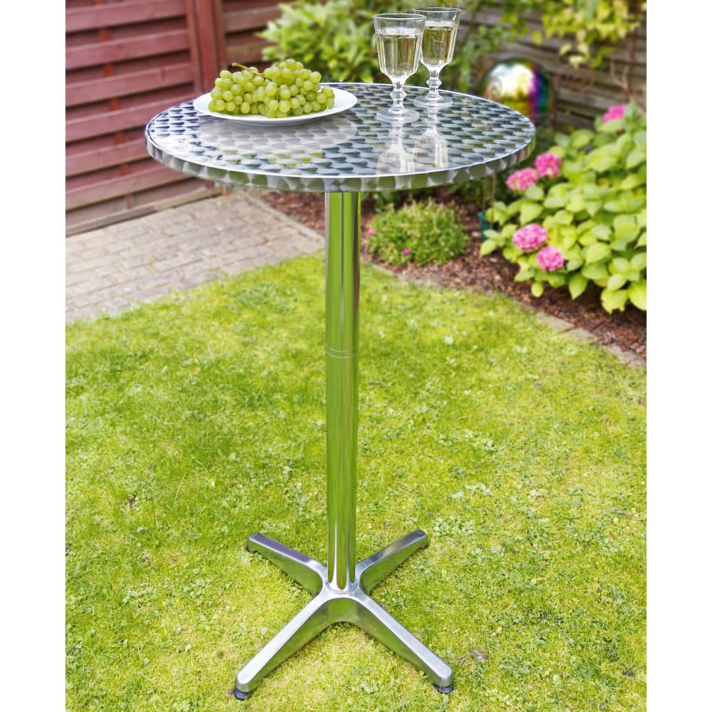 HI Zložljiva bistro barska miza iz aluminija okrogla 60x60x(58-115) cm