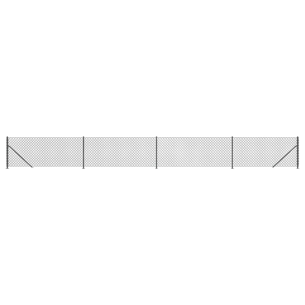 vidaXL Mrežna ograja s prirobnico antracit 0,8x10 m