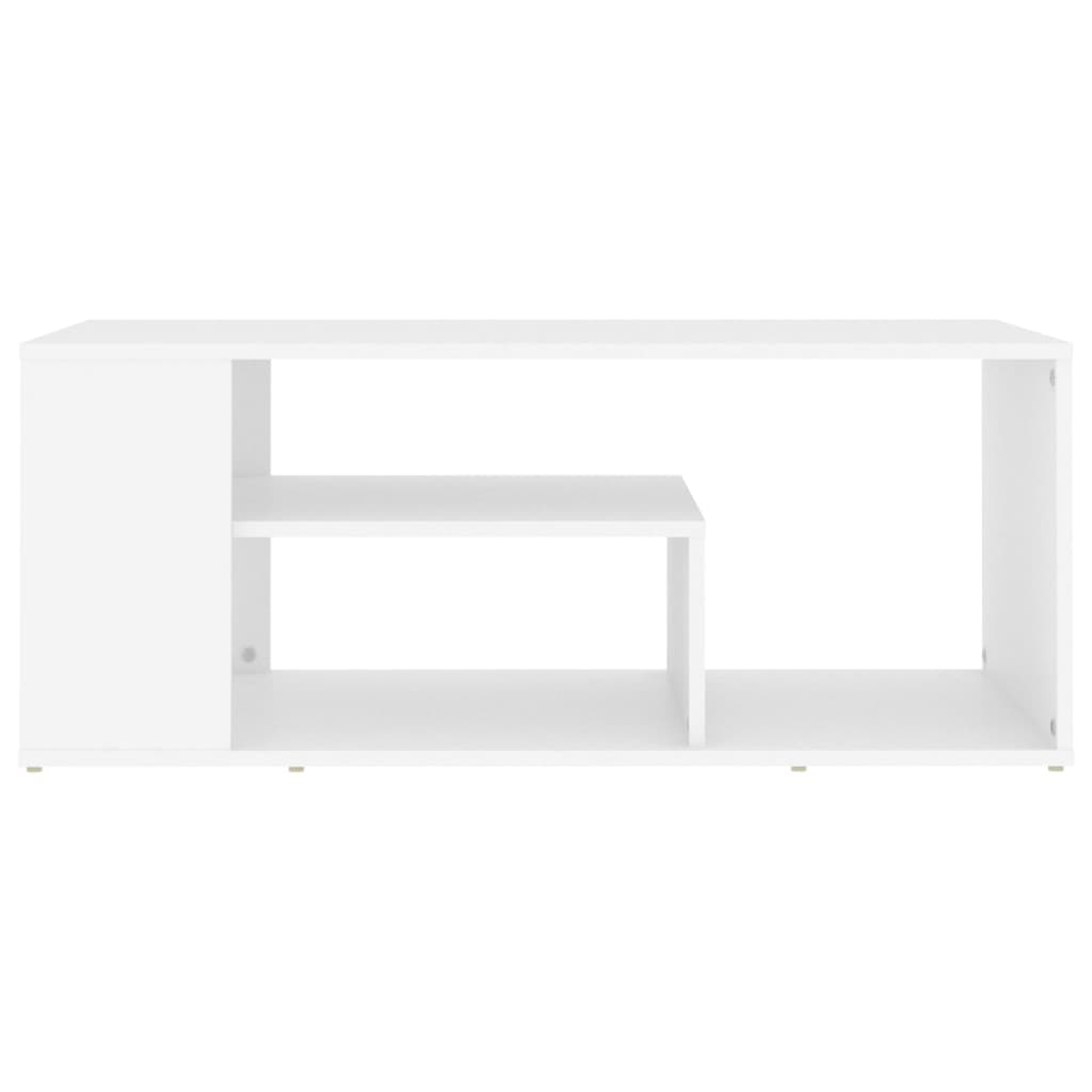 vidaXL Klubska mizica bela 100x50x40 cm iverna plošča