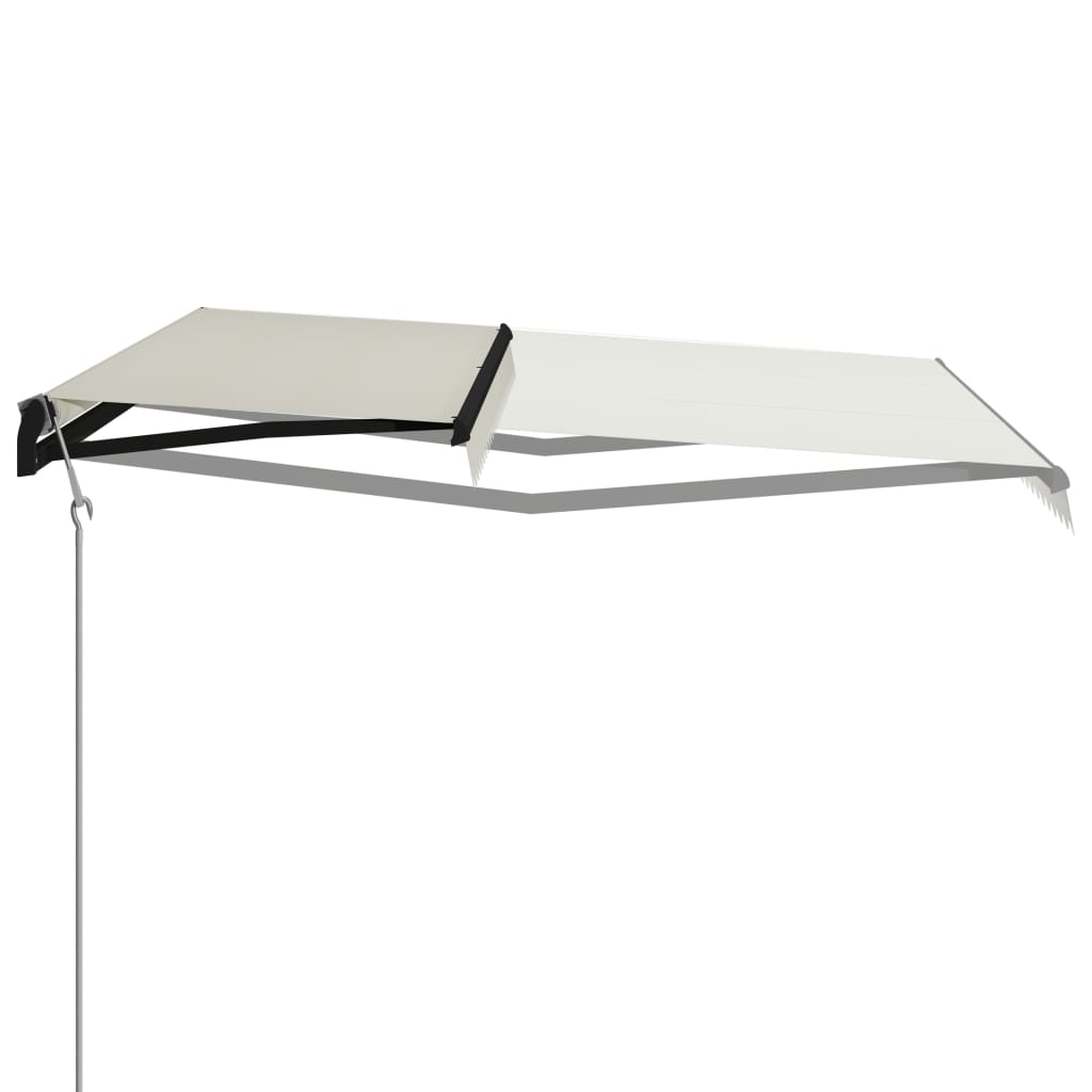 vidaXL Zložljiva tenda s senzorjem za veter LED 600x300 cm krem