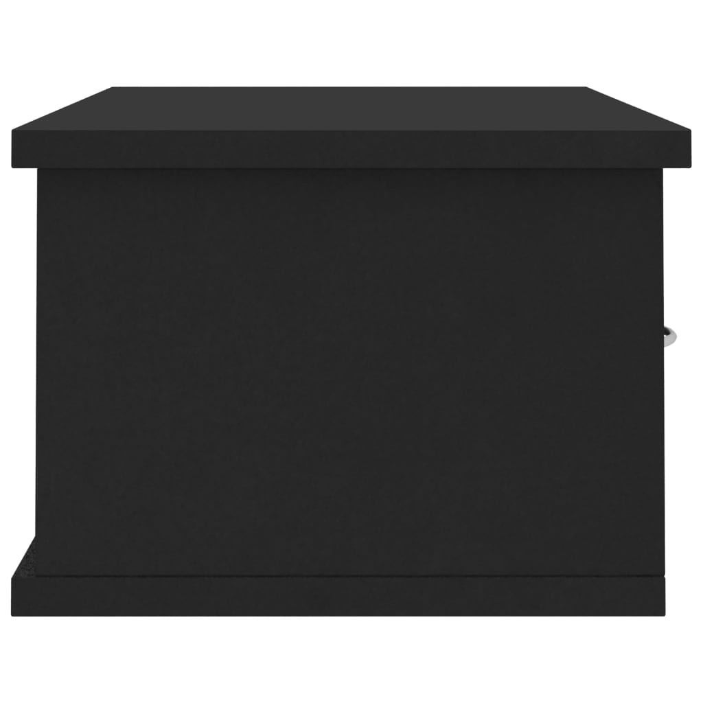 vidaXL Stenska polica s predali črna 60x26x18,5 cm iverna plošča
