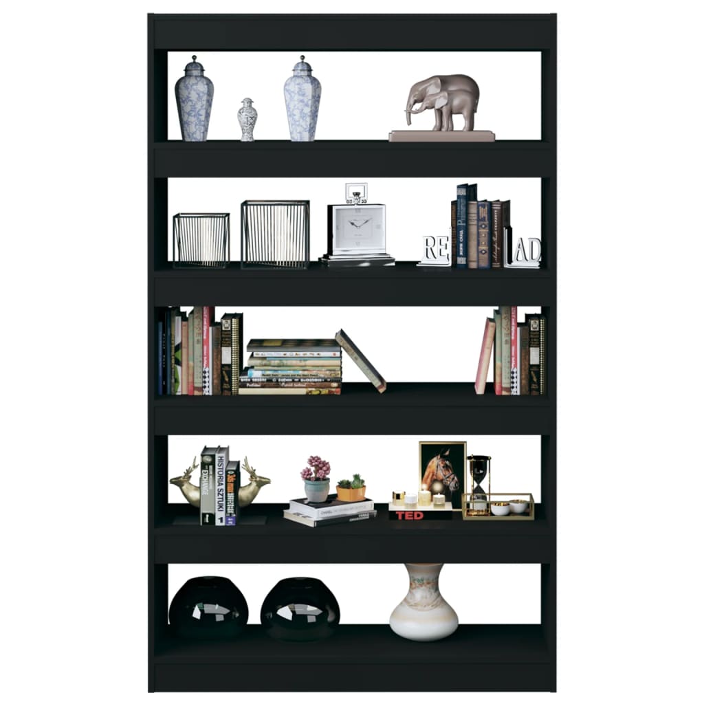 vidaXL Knjižna omara/pregrada črna 100x30x166 cm
