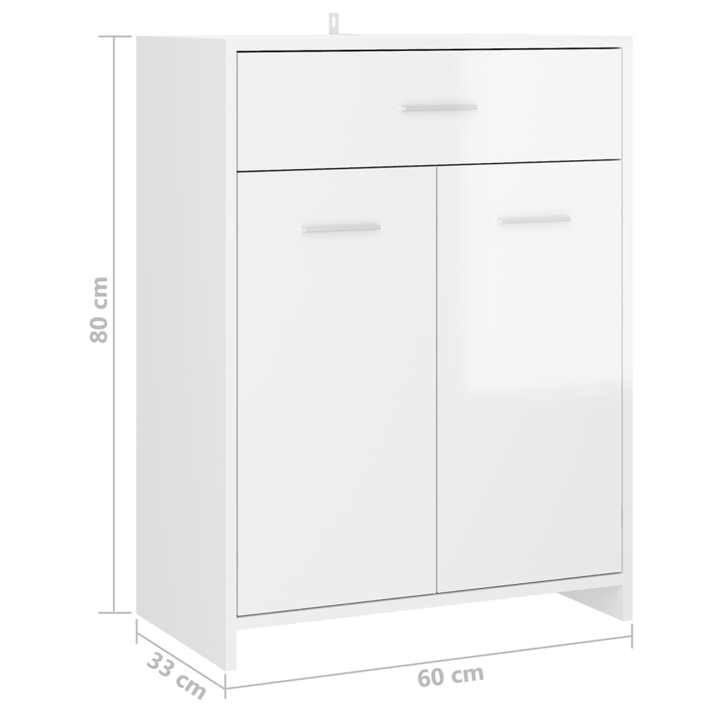 vidaXL Komplet kopalniškega pohištva 4-delni visok sijaj bele barve