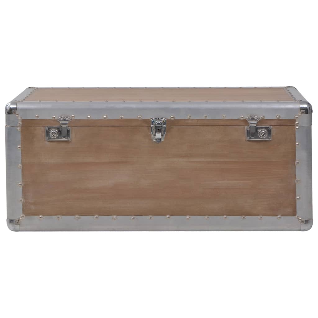 vidaXL Škatla za shranjevanje trden les jelke 91x52x40 cm rjava