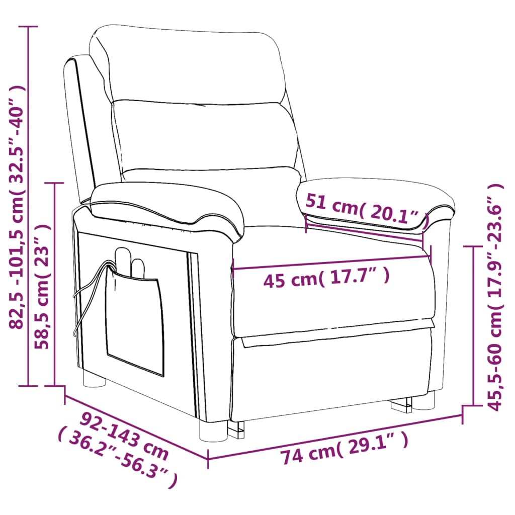 vidaXL Masažni stol s funkcijo vstajanja moder žamet