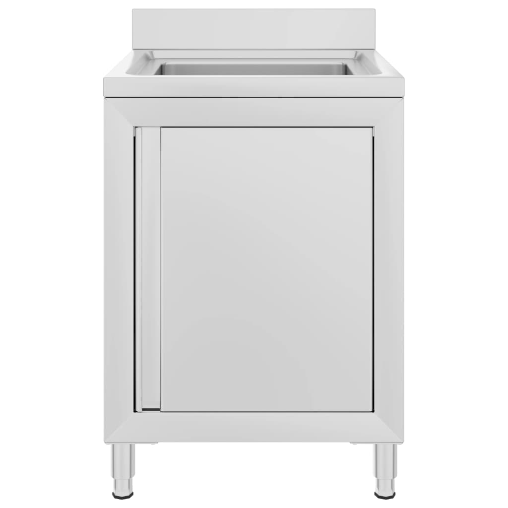 vidaXL Kuhinjska omarica za umivalnik 60x60x96 cm nerjaveče jeklo