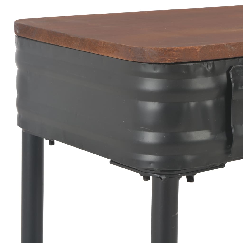 vidaXL Konzolna mizica z 2 predaloma 120x30x75 cm trden les jelke