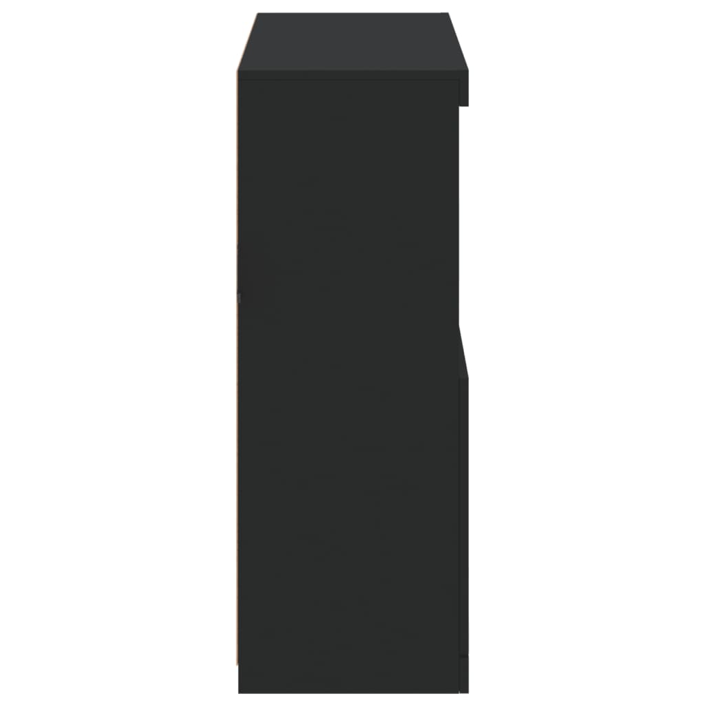vidaXL Komoda z LED lučkami črna 81x37x100 cm
