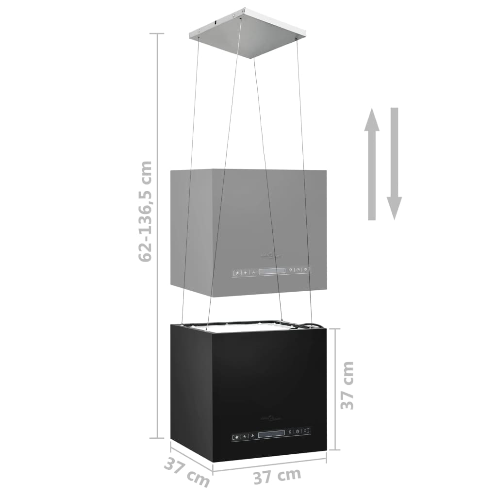 vidaXL Viseča kuhinjska napa s senzorjem na dotik LCD 37 cm jeklo