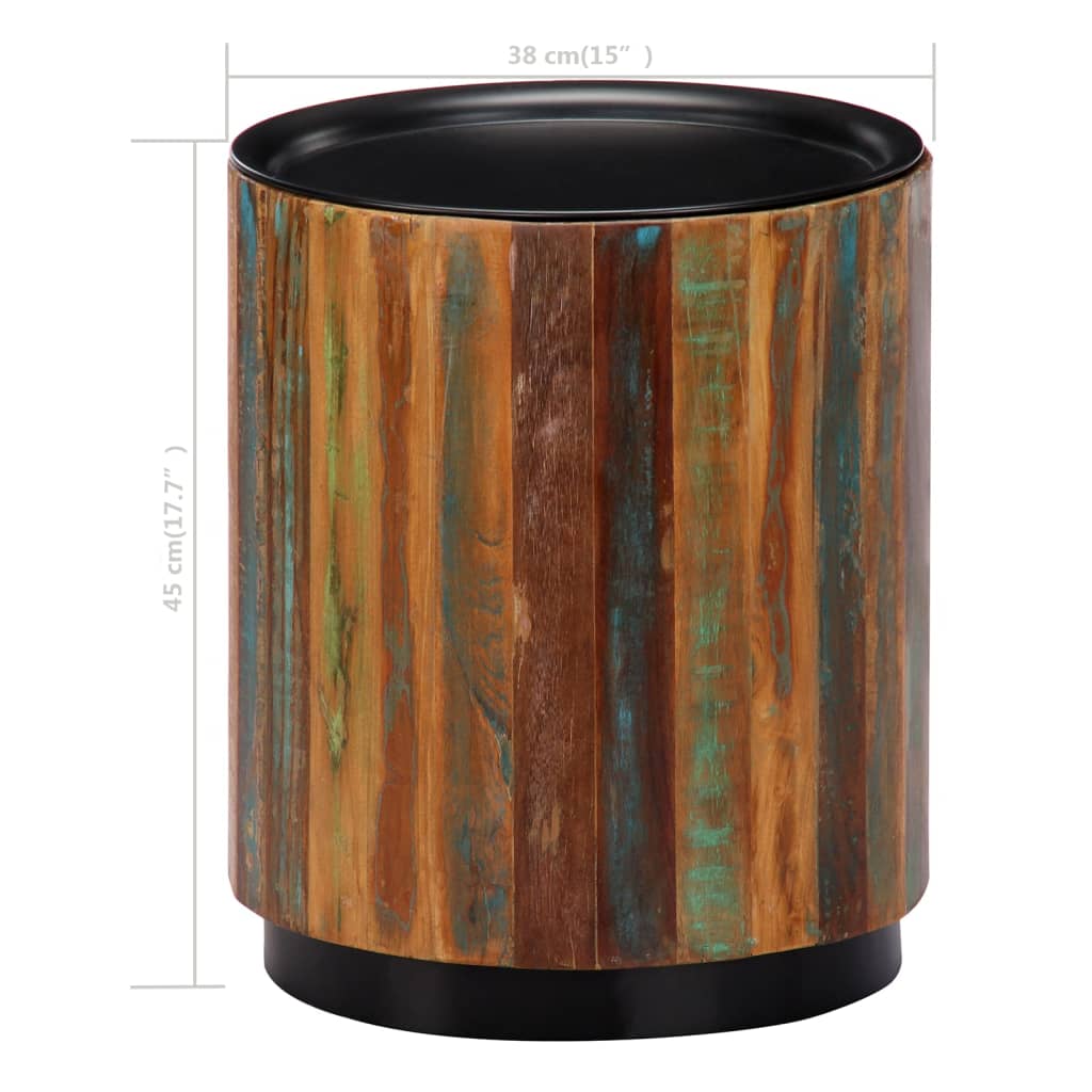 vidaXL Klubska mizica 38x45 cm iz trdnega predelanega lesa