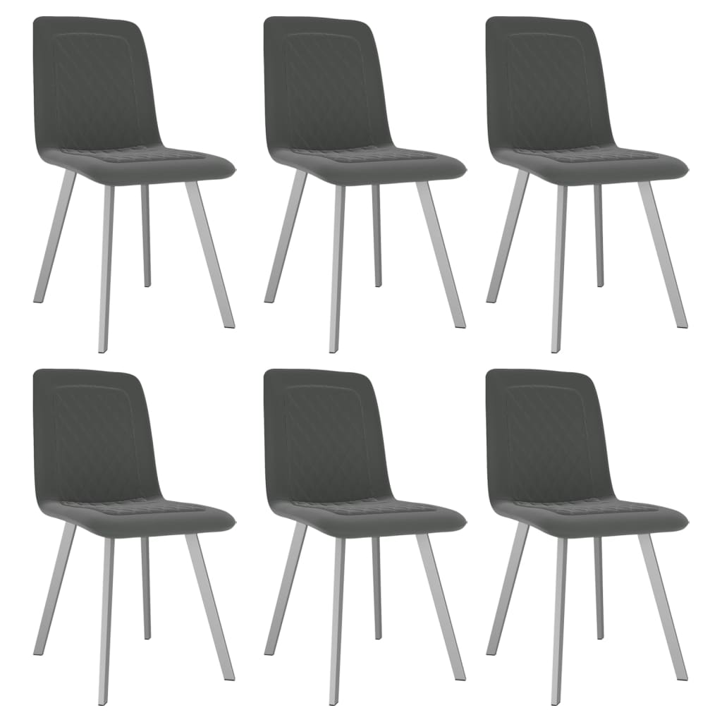 vidaXL Jedilni stoli 6 kosov siv žamet