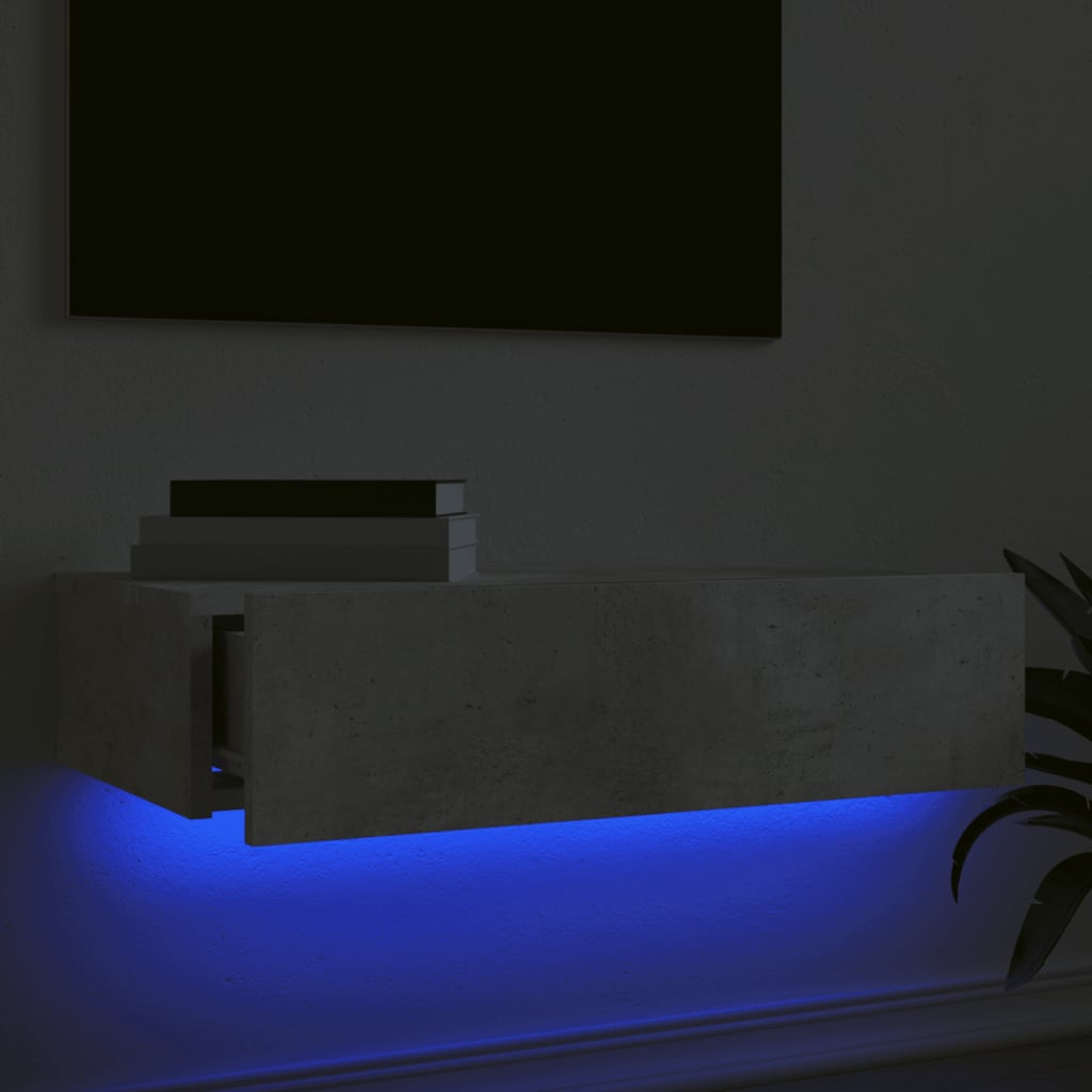 vidaXL TV omarica z LED lučkami betonsko siva 60x35x15,5 cm