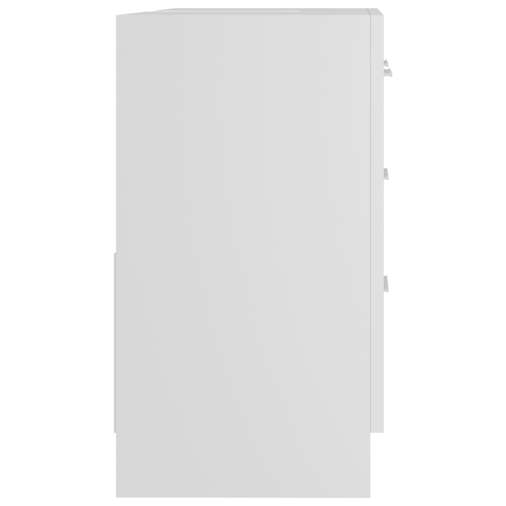 vidaXL Omarica za umivalnik bela 63x30x54 cm iverna plošča