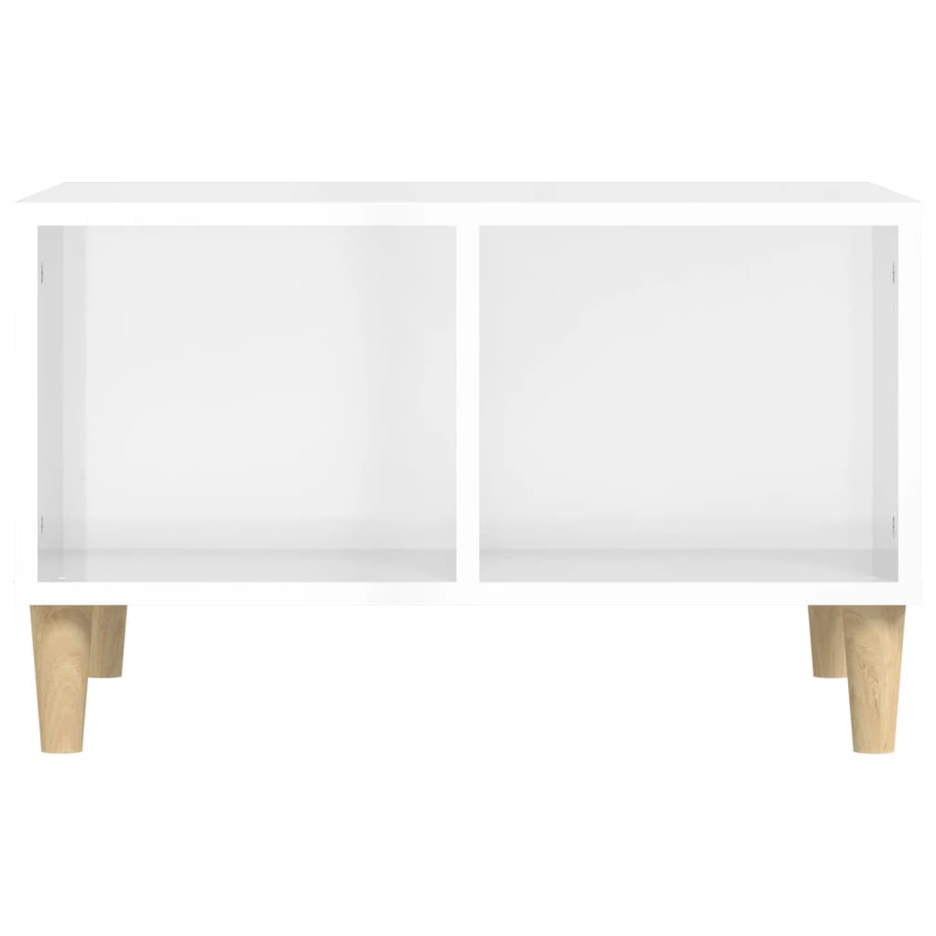 vidaXL Klubska mizica visok sijaj bela 60x50x36,5 cm inženirski les
