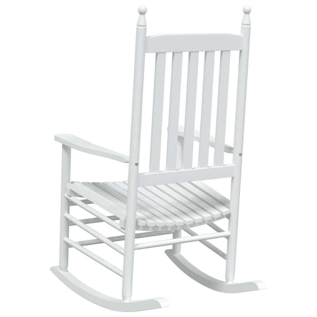 vidaXL Gugalni stol z ukrivljenim sedežem 2 kosa bel trden les jelke