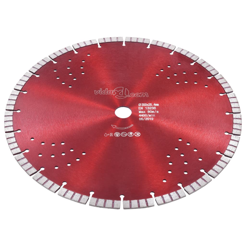 vidaXL Diamantni rezalni disk s turbo in luknjami iz jekla 350 mm