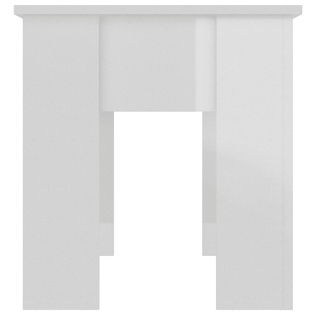 vidaXL Klubska mizica visok sijaj bela 101x49x52 cm konstruiran les