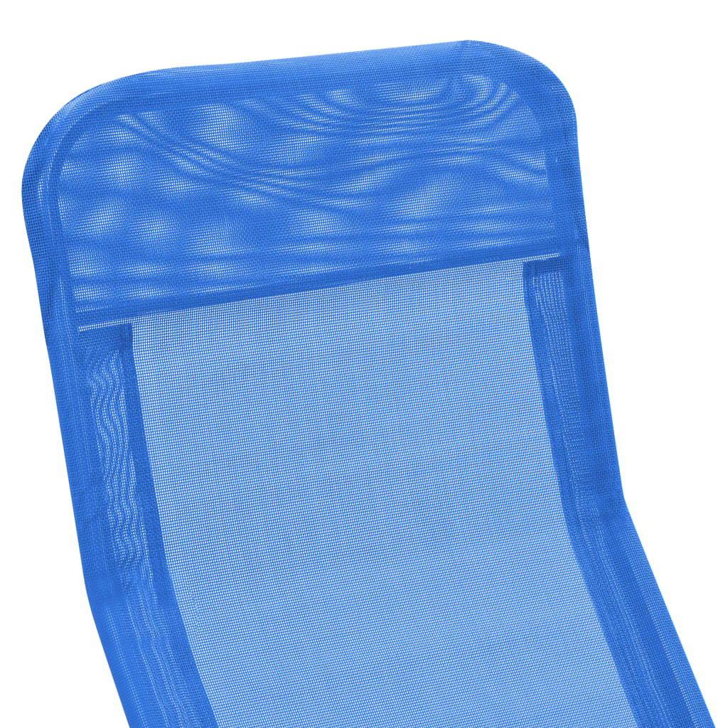 vidaXL Zložljivi ležalniki 2 kosa tekstil modre barve