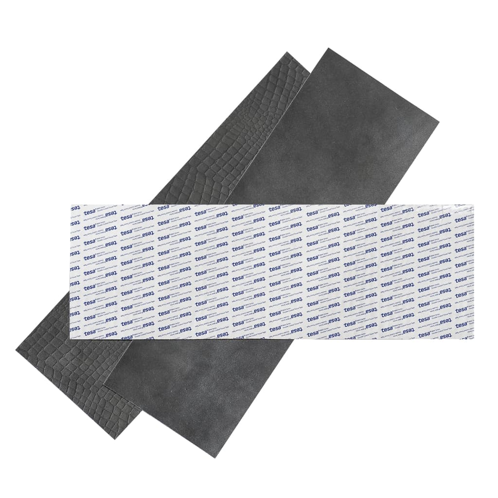 WallArt Usnjene ploščice Connaught temno sive 16 kosov