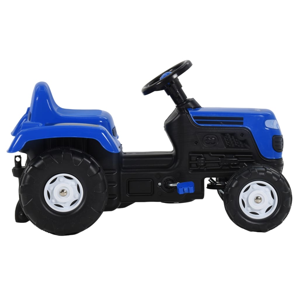 vidaXL Otroški traktor na pedale moder