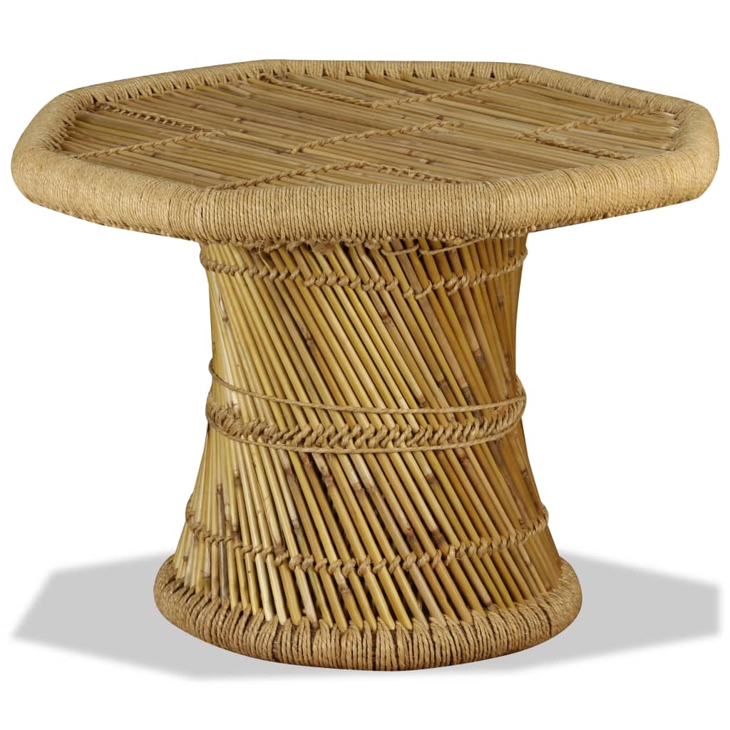 vidaXL Klubska mizica iz bambusa osemkotna 60x60x45 cm
