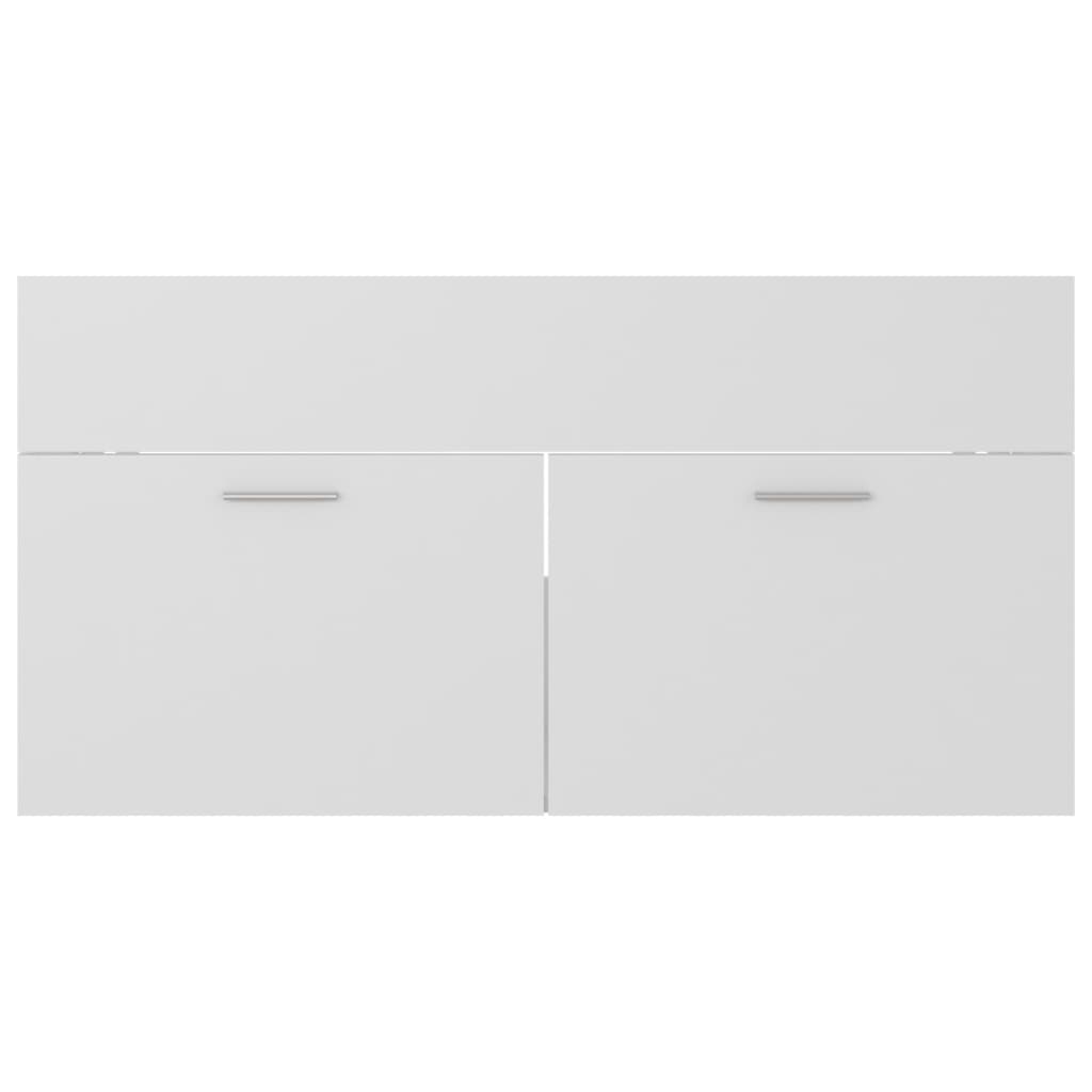 vidaXL Omarica za umivalnik bela 90x38,5x46 cm iverna plošča