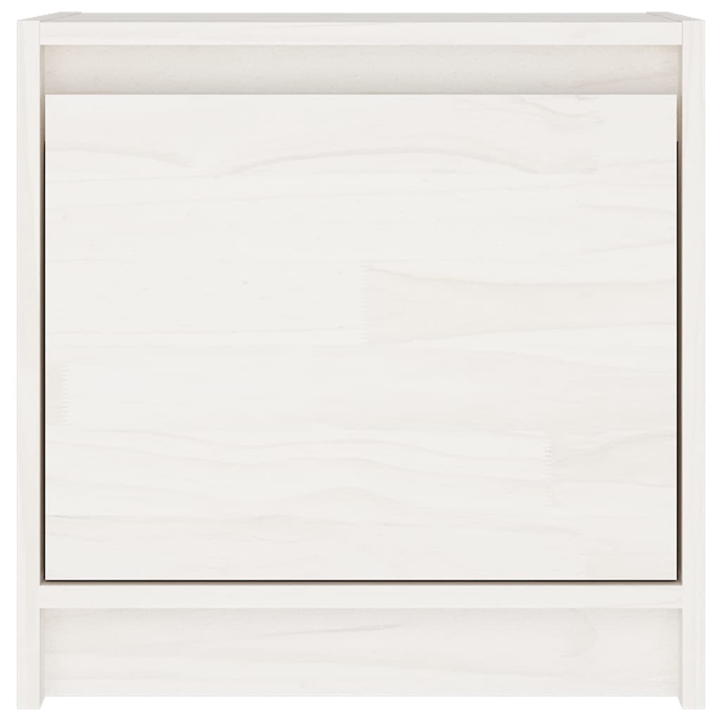 vidaXL Nočna omarica bela 40x30,5x40 cm trdna borovina