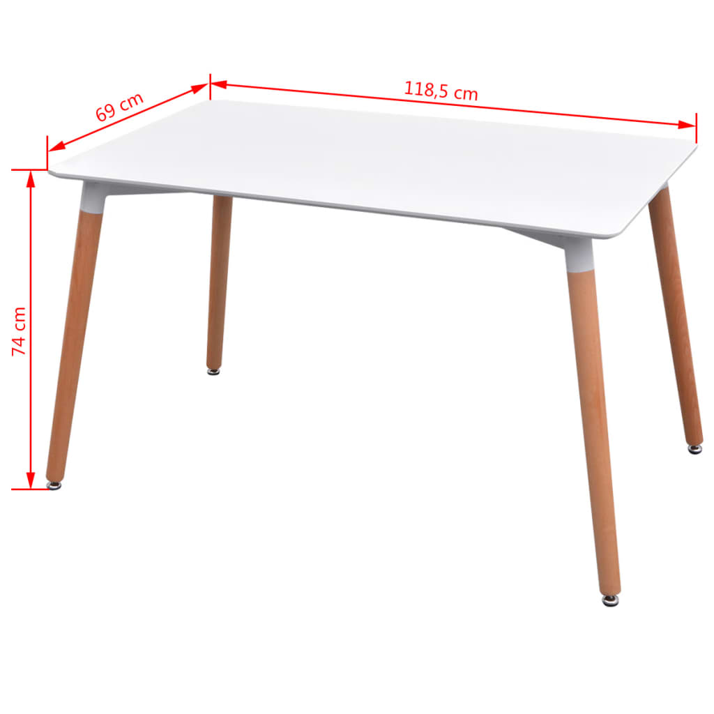 vidaXL Garnitura jedilne mize in stolov 7-delna bela in svetlo siva